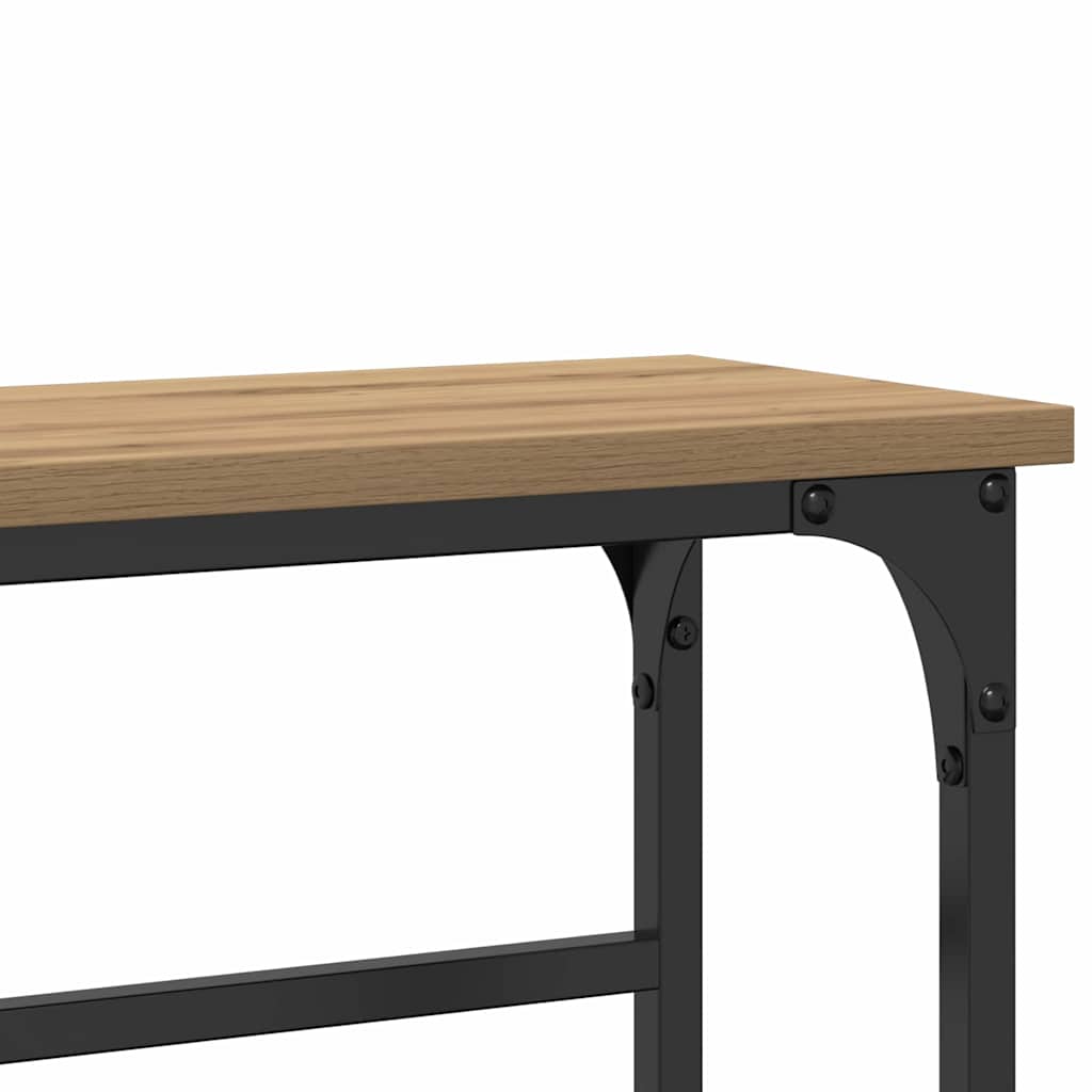 Masă de Consolă cu raft stejar artizanal 75 x 19.5 x 75 cm GartenMobel Dekor