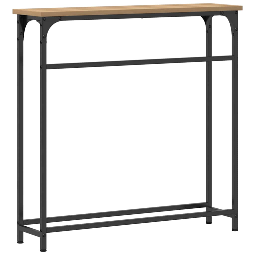 Masă de Consolă cu raft stejar artizanal 75 x 19.5 x 75 cm GartenMobel Dekor