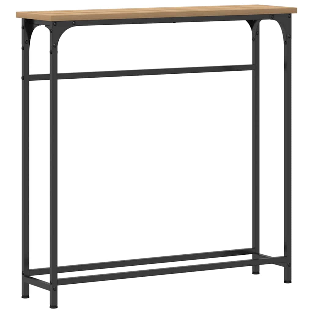 Masă de Consolă cu raft stejar artizanal 75 x 19.5 x 75 cm GartenMobel Dekor