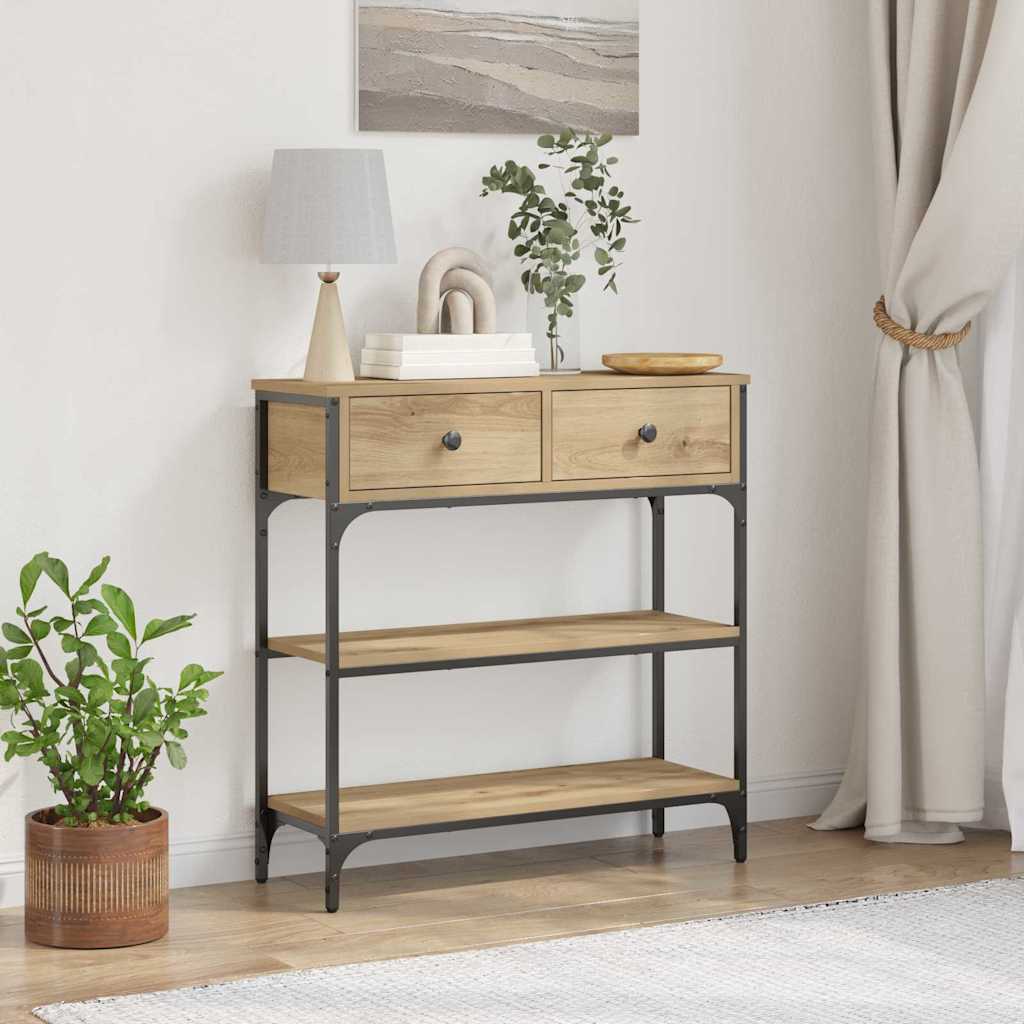 Masă de Consolă cu sertar stejar artizanal 72.5 x 25 x 75 cm GartenMobel Dekor