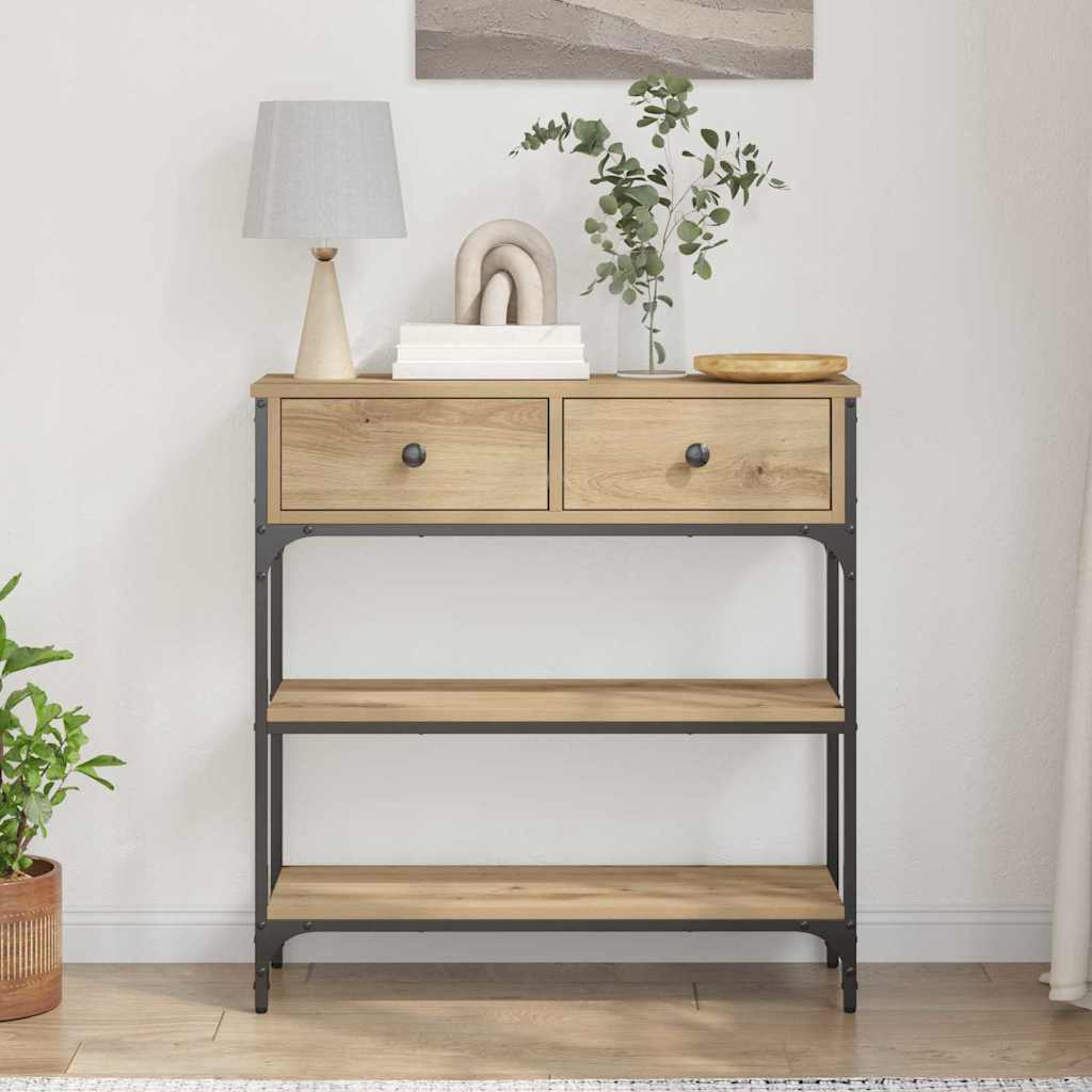Masă de Consolă cu sertar stejar artizanal 72.5 x 25 x 75 cm GartenMobel Dekor