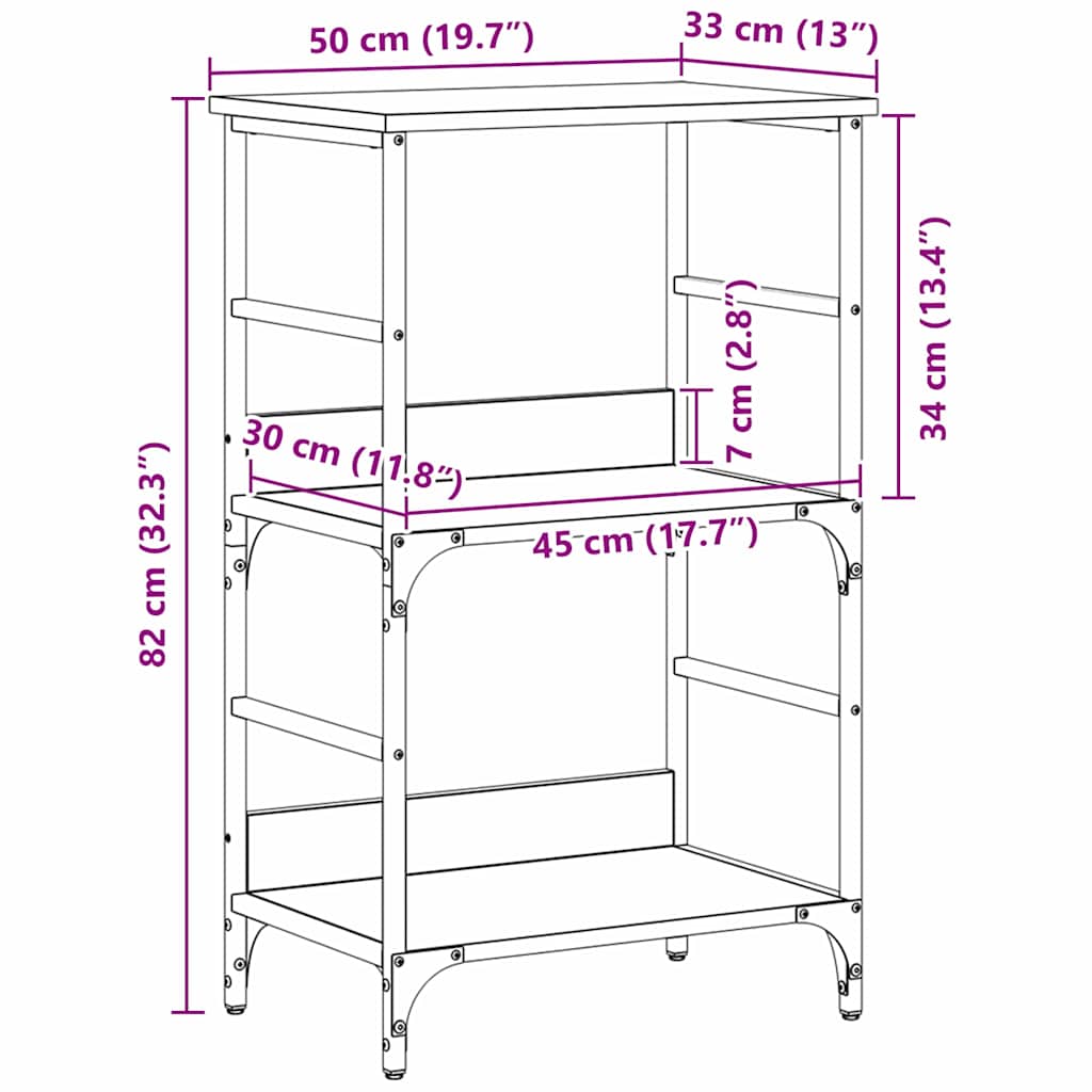 Raft pentru cărți Stejar negru 50x33x188.5cm Lemn Ingineresc GartenMobel Dekor