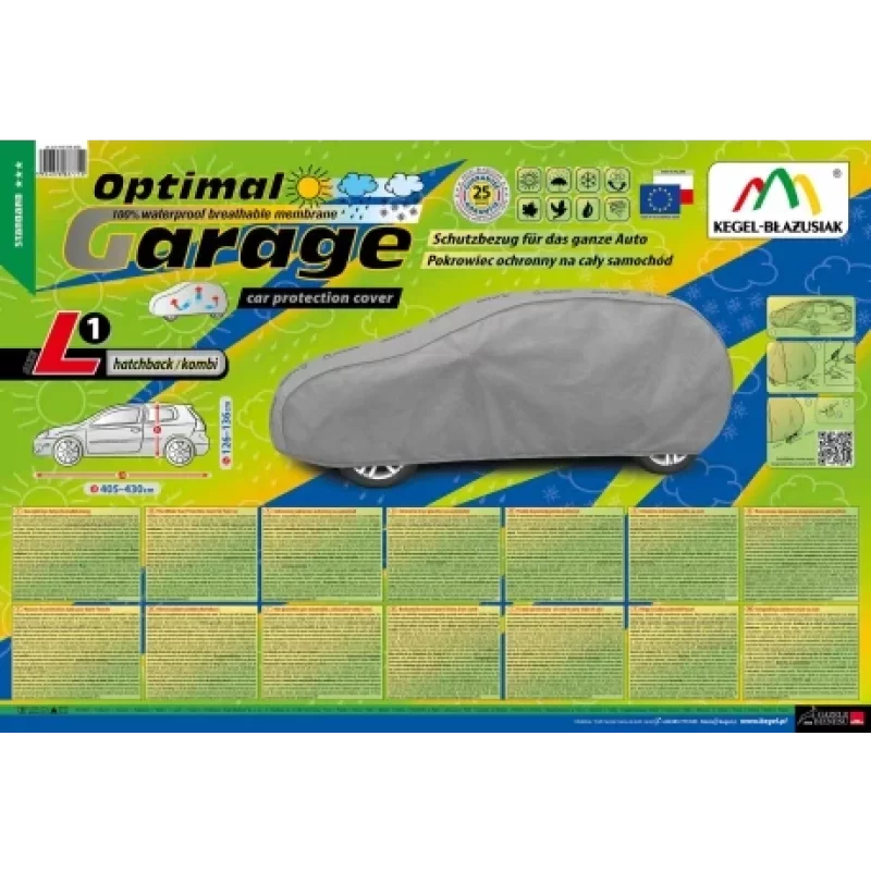 Prelata auto completa Optimal Membrane Garage complet impermeabila si respirabila - L1 - Hatchback/Kombi Garage AutoRide