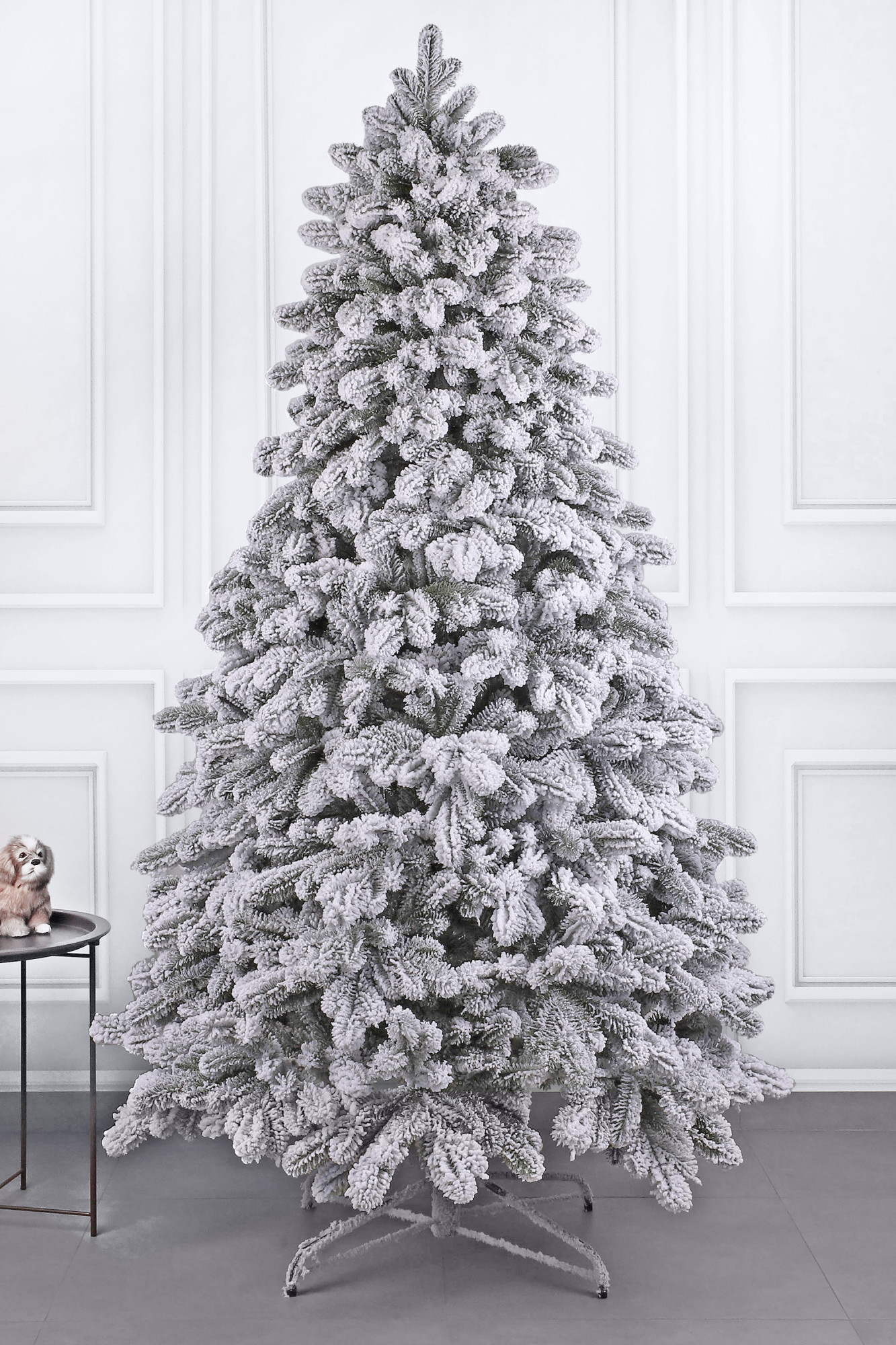 Brad Artificial Snowy Nins cu Zapada 551 Ramuri 3D PE si 2D PVC Alb/Verde 200 cm