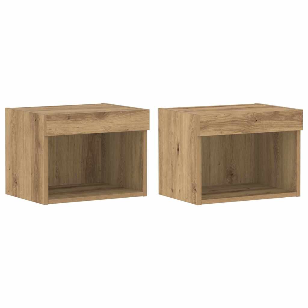 Cabinet TV 2 pcs stejar artizanal 40 x 30 x 30 cm Lemn compozit GartenMobel Dekor
