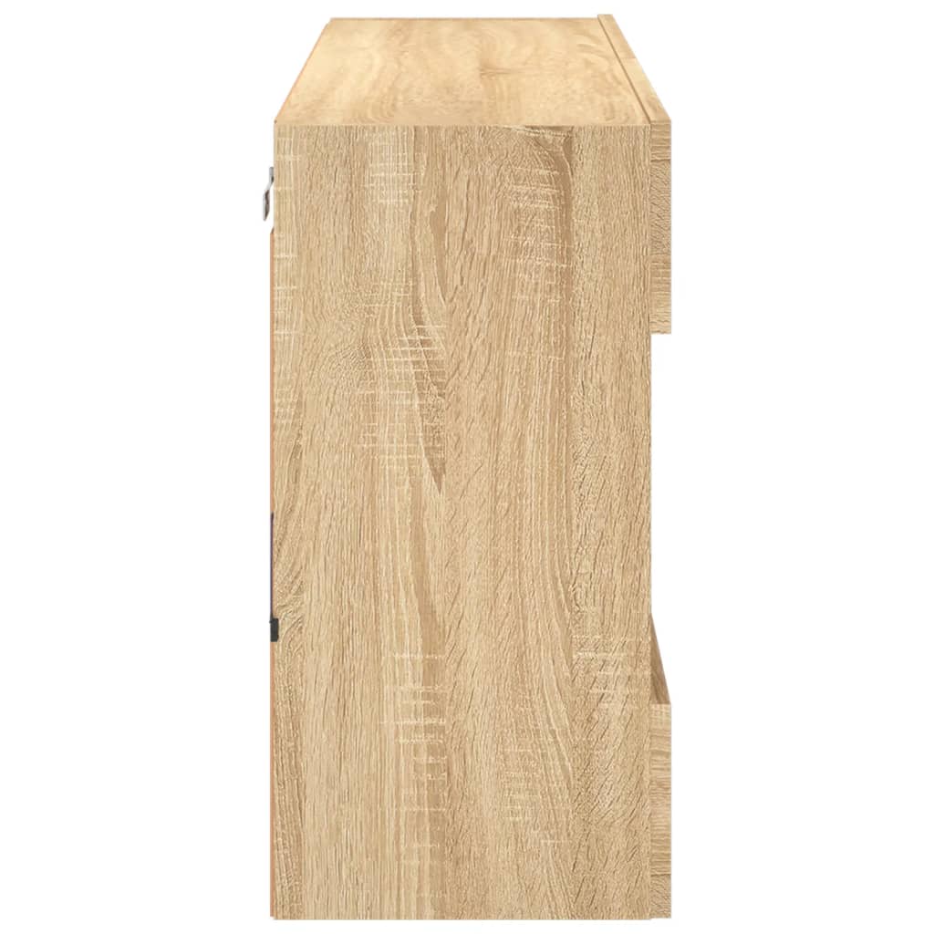 Comodă TV de perete cu LED, stejar sonoma, 98,5x30x60,5 cm GartenMobel Dekor