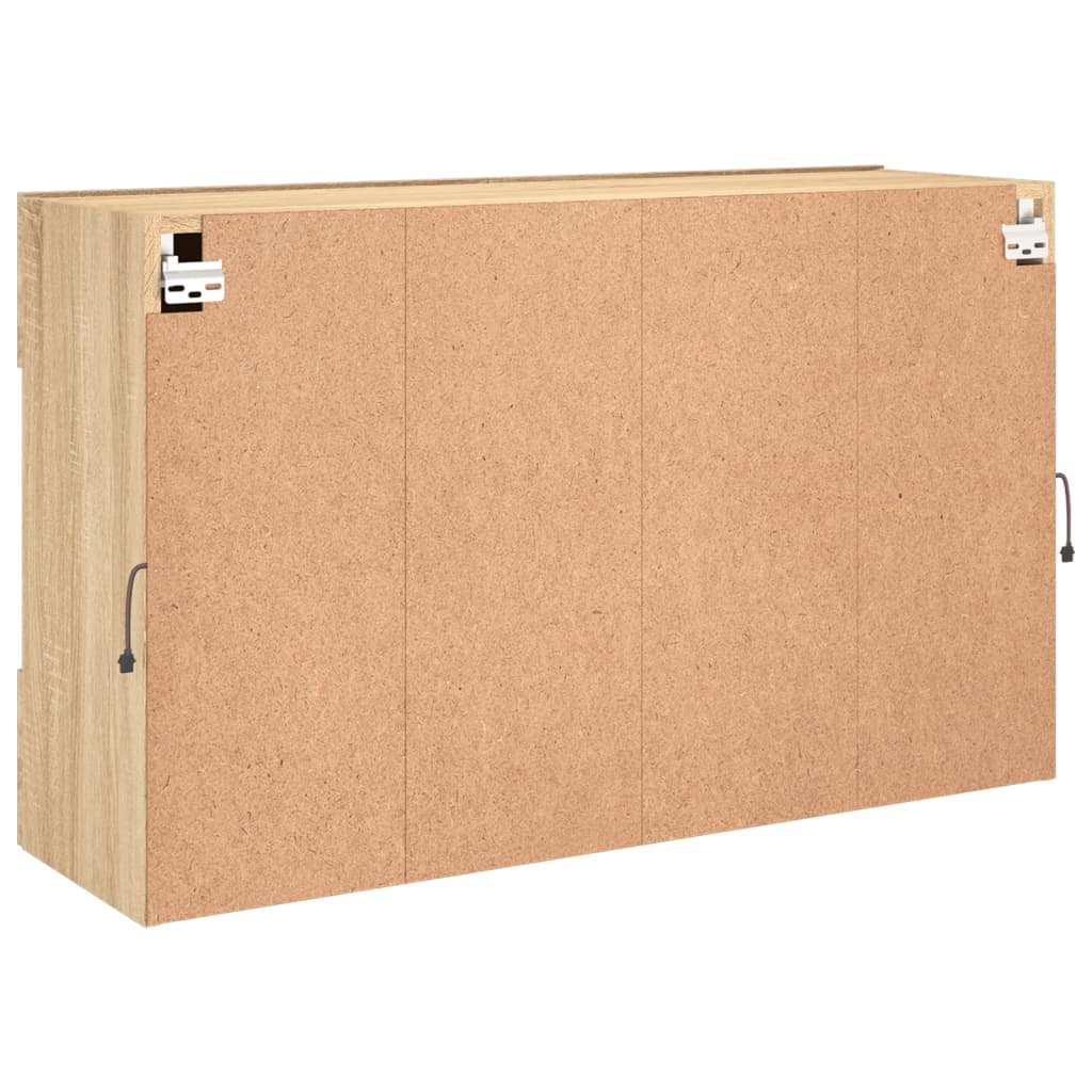 Comodă TV de perete cu LED, stejar sonoma, 98,5x30x60,5 cm GartenMobel Dekor