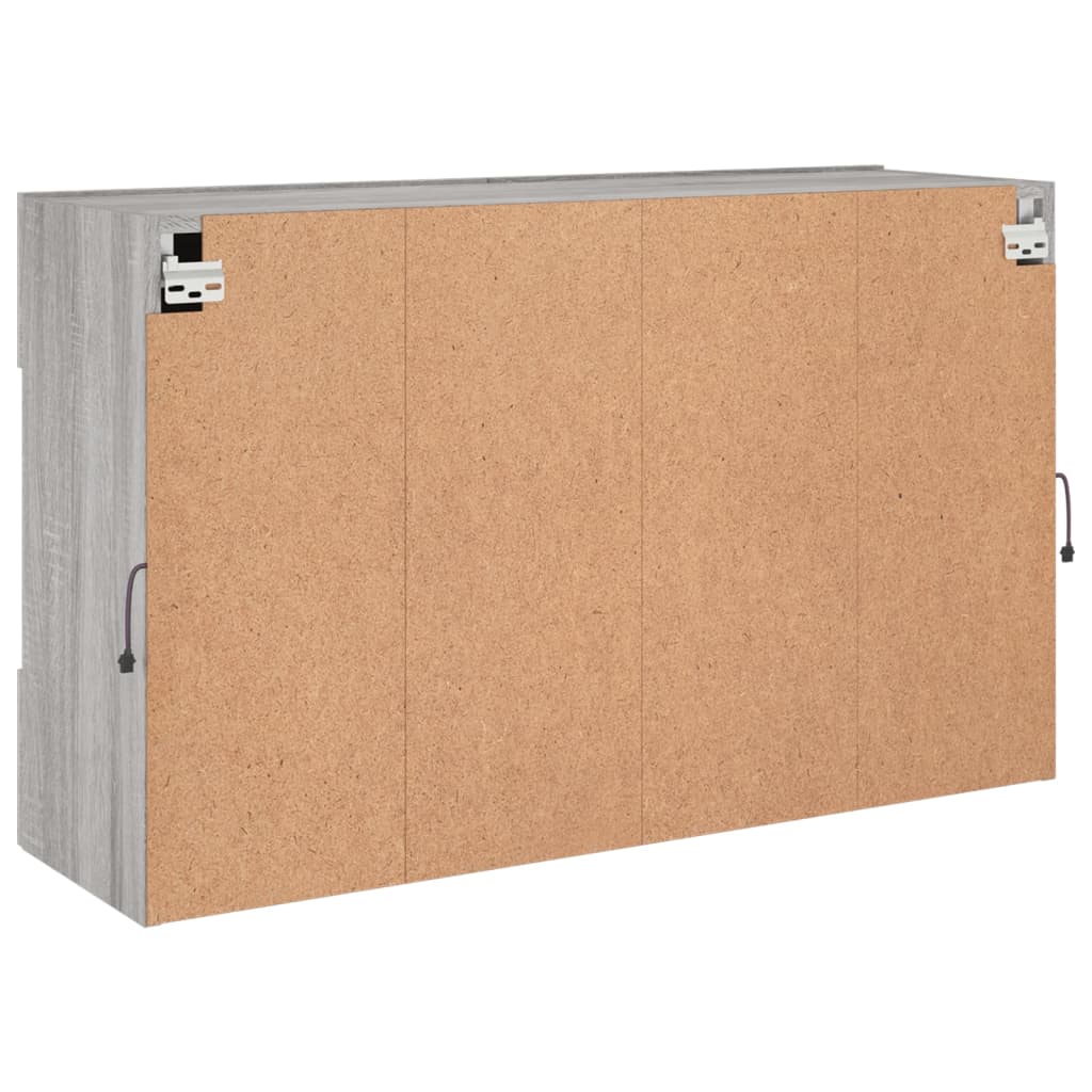 Comodă TV de perete cu lumini LED, gri sonoma, 98,5x30x60,5 cm GartenMobel Dekor