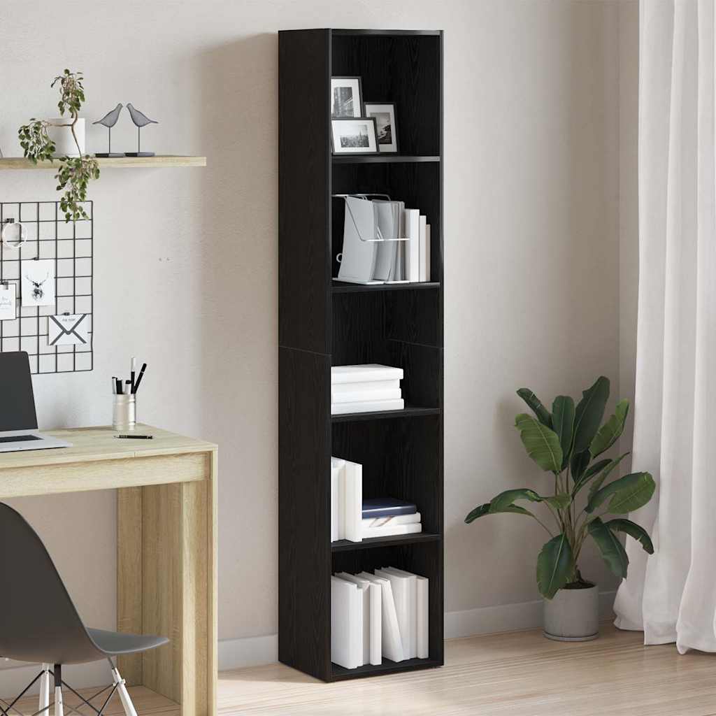 Dulap de cărți din stejar negru 40x30x189 cm, lemn stratificat GartenMobel Dekor