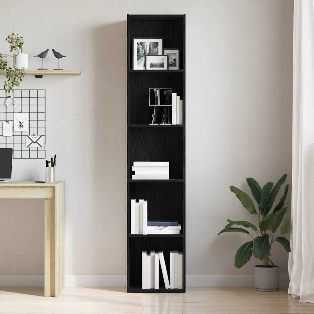 Dulap de cărți din stejar negru 40x30x189 cm, lemn stratificat GartenMobel Dekor