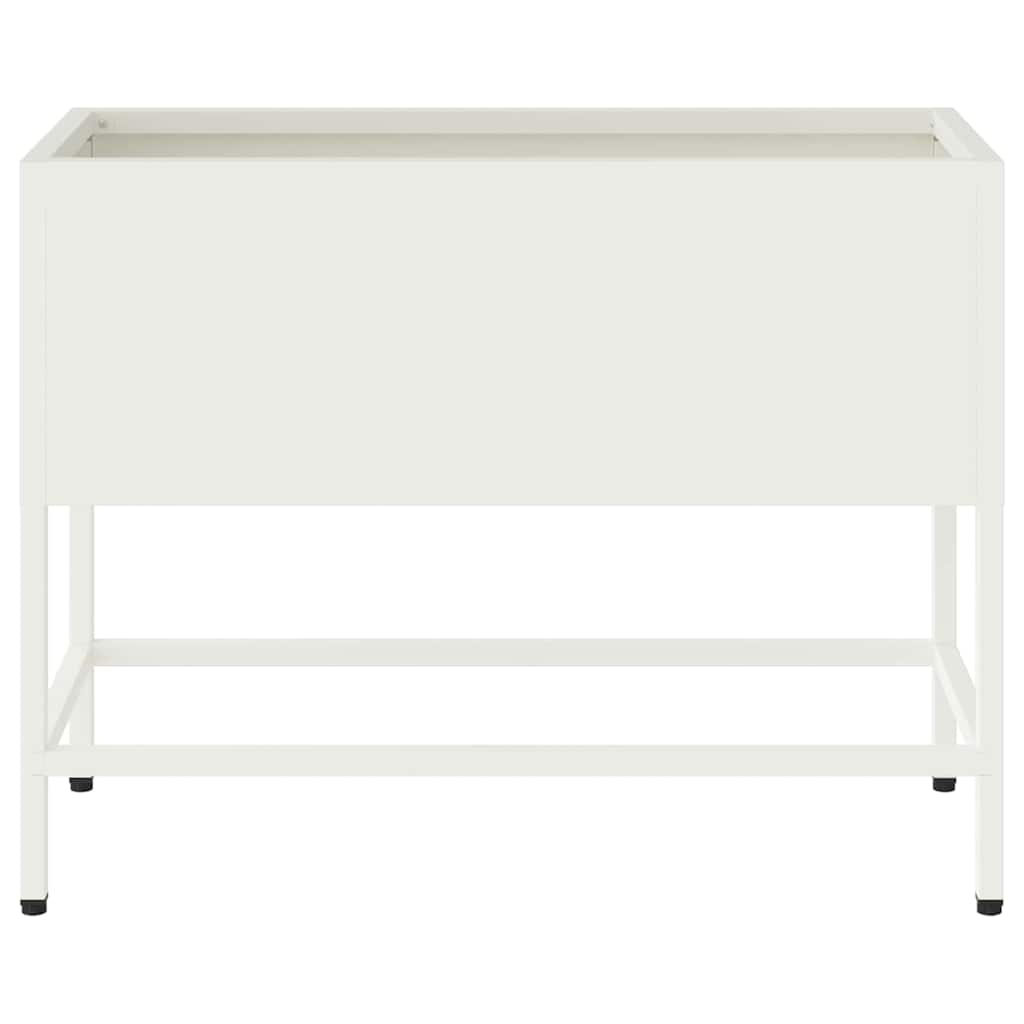 Ghiveci ridicat pentru grădină Alb 60 x 26 x 45 cm Oțel GartenMobel Dekor