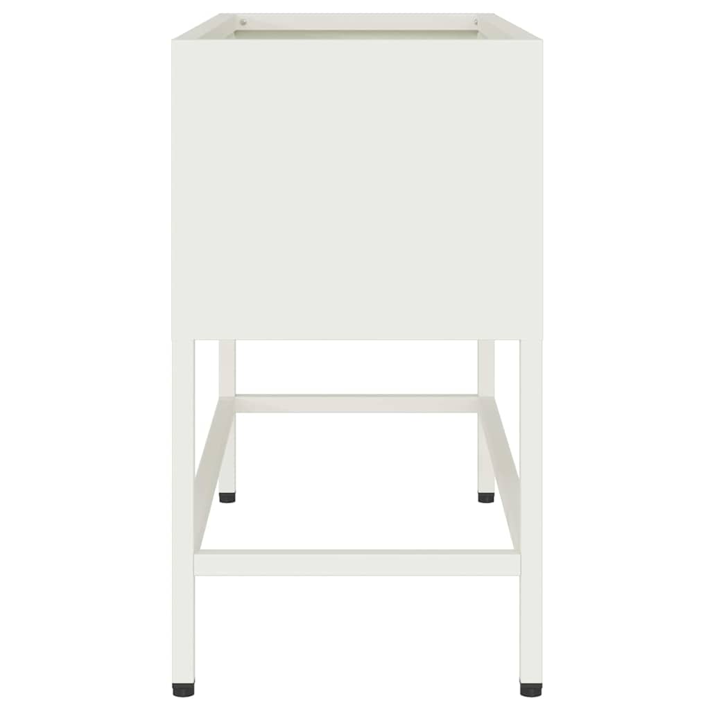 Ghiveci ridicat pentru grădină Alb 60 x 26 x 45 cm Oțel GartenMobel Dekor