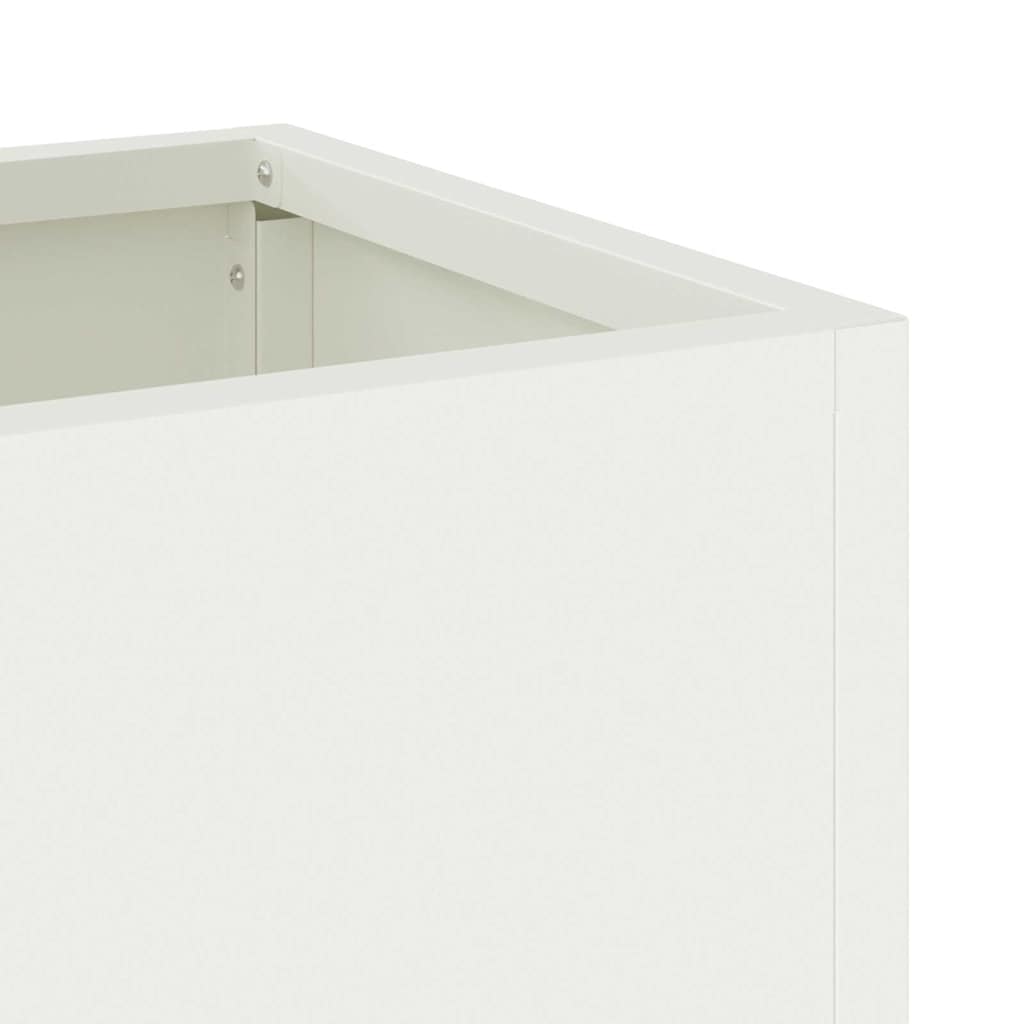 Ghiveci ridicat pentru grădină Alb 60 x 26 x 45 cm Oțel GartenMobel Dekor
