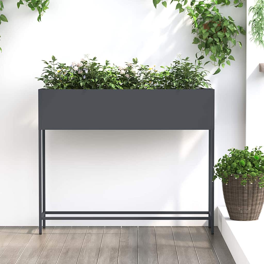 Ghiveci ridicat pentru grădină Antracit 100 x 26 x 82 cm Oțel GartenMobel Dekor