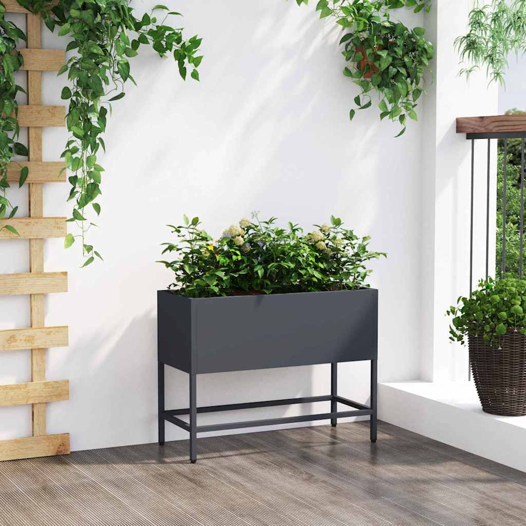 Ghiveci ridicat pentru grădină Antracit 60 x 26 x 45 cm Oțel GartenMobel Dekor