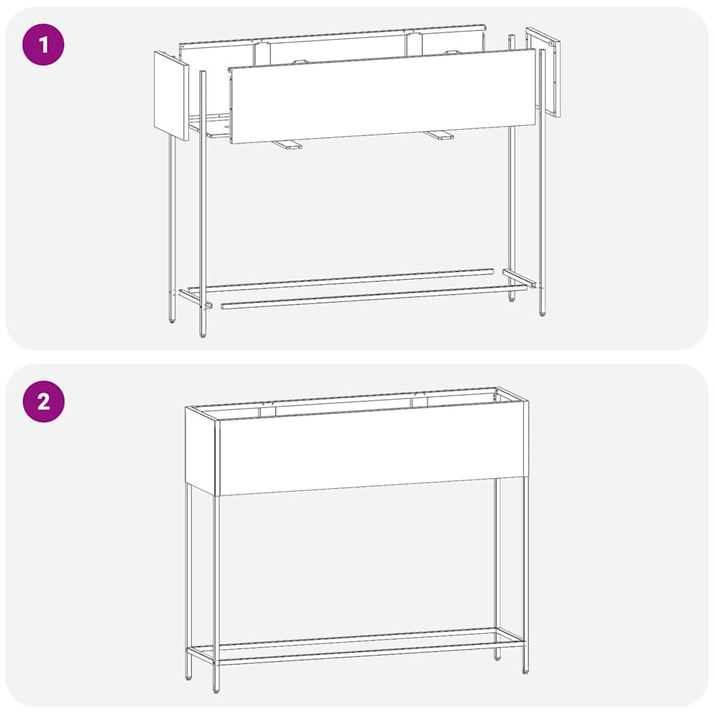 Ghiveci ridicat pentru grădină Argintiu 100 x 26 x 82 cm GartenMobel Dekor