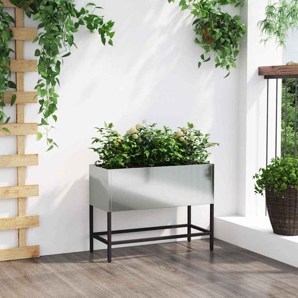 Ghiveci ridicat pentru grădină Argintiu 60 x 26 x 45 cm GartenMobel Dekor