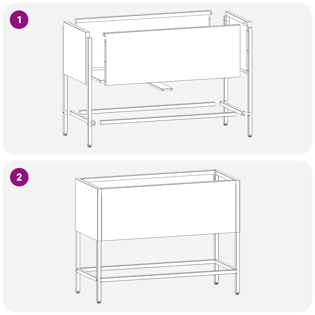 Ghiveci ridicat pentru grădină Argintiu 60 x 26 x 45 cm GartenMobel Dekor