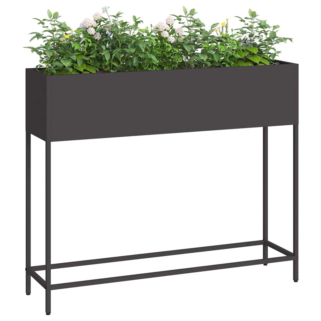 Ghiveci ridicat pentru grădină Negru 100 x 26 x 82 cm Oțel GartenMobel Dekor