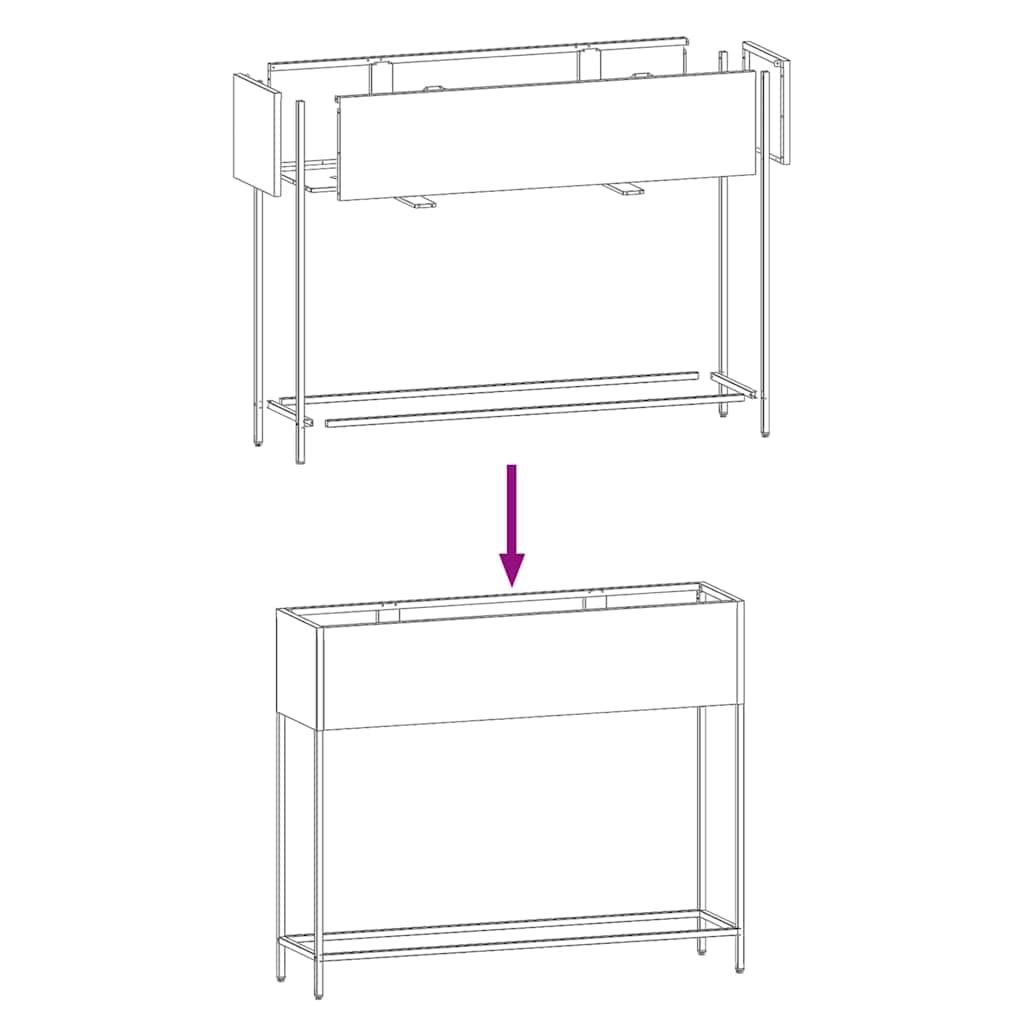 Ghiveci ridicat pentru grădină Negru 100 x 26 x 82 cm Oțel GartenMobel Dekor