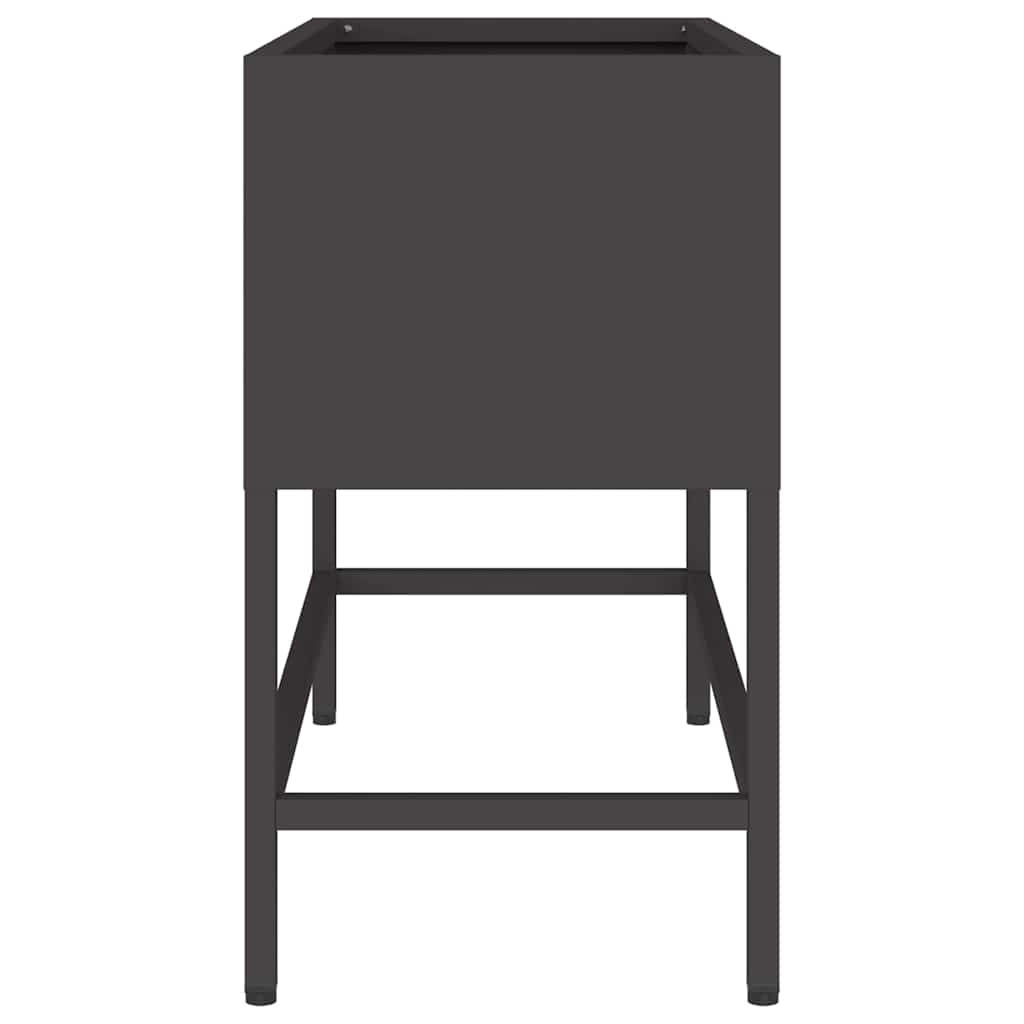 Ghiveci ridicat pentru grădină Negru 60 x 26 x 45 cm Oțel GartenMobel Dekor