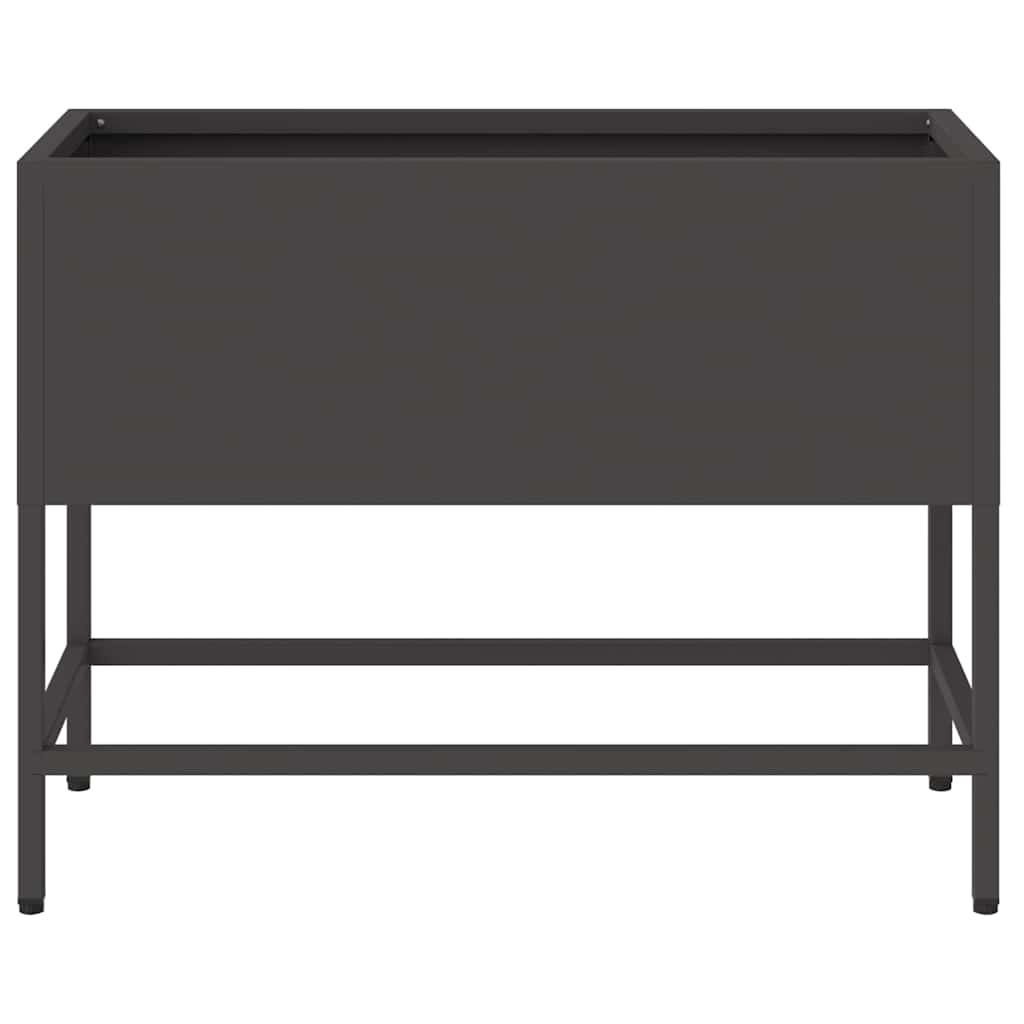 Ghiveci ridicat pentru grădină Negru 60 x 26 x 45 cm Oțel GartenMobel Dekor