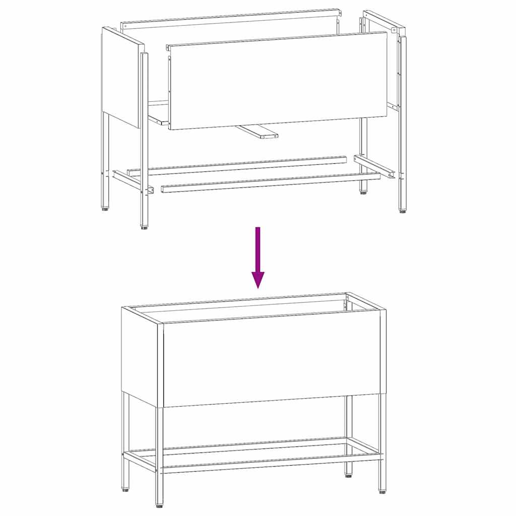 Ghiveci ridicat pentru grădină Negru 60 x 26 x 45 cm Oțel GartenMobel Dekor