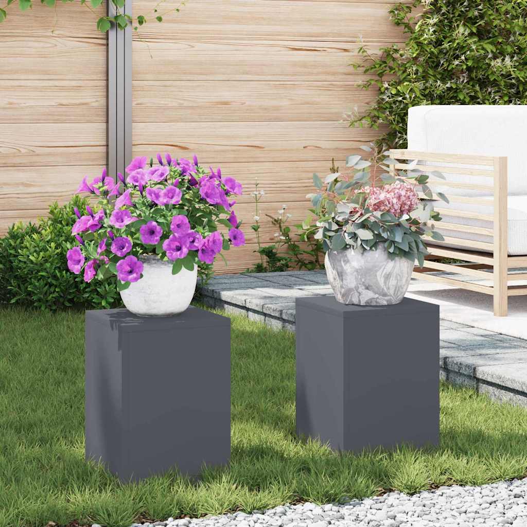 Suporturi pentru plante 2 pcs Antracit 24 x 24 x 35 cm Oțel GartenMobel Dekor