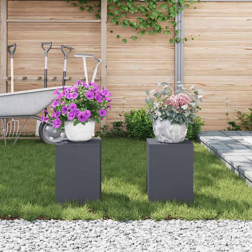 Suporturi pentru plante 2 pcs Antracit 24 x 24 x 35 cm Oțel GartenMobel Dekor