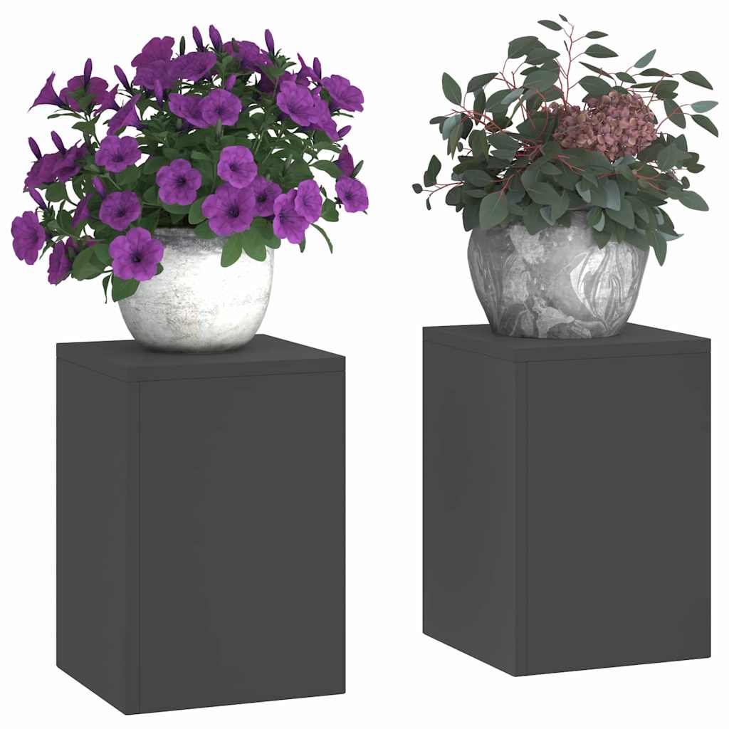 Suporturi pentru plante 2 pcs Negru 24 x 24 x 35 cm Oțel GartenMobel Dekor