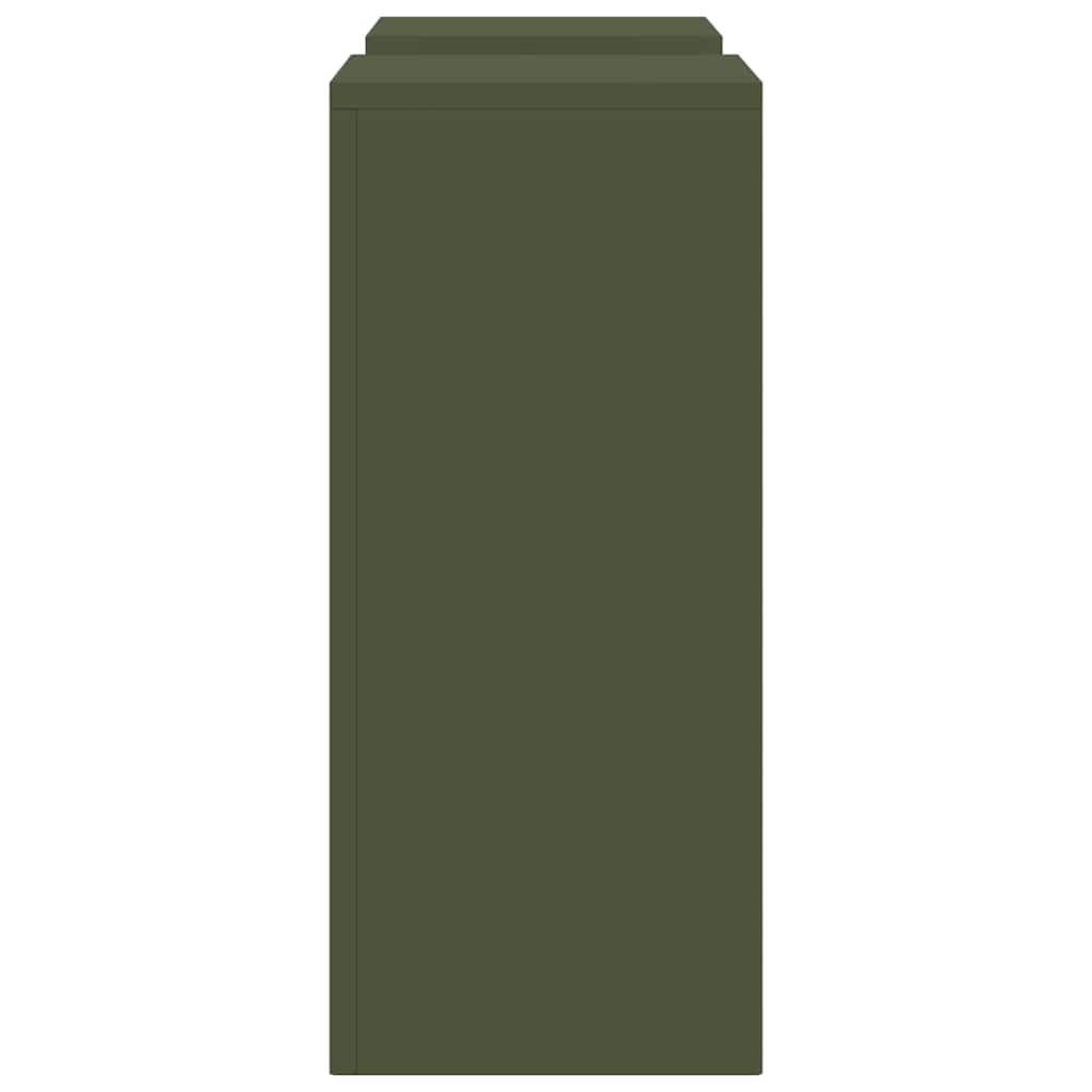 Suporturi pentru plante 2 pcs Olivengrønn 24 x 24 x 55 cm Oțel GartenMobel Dekor