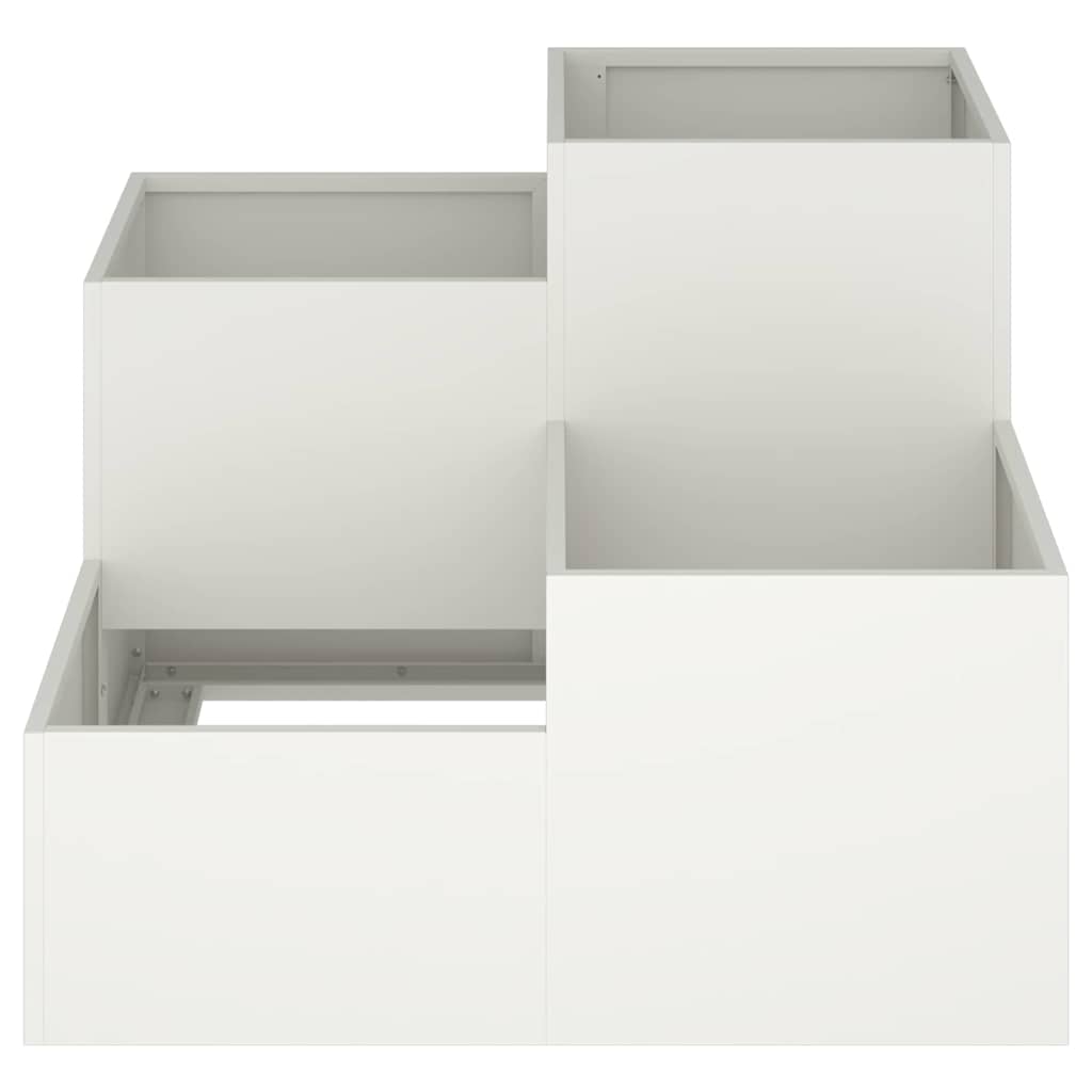 Vază pentru Grădină Alb 100 x 100 x 60 cm Oțel GartenMobel Dekor