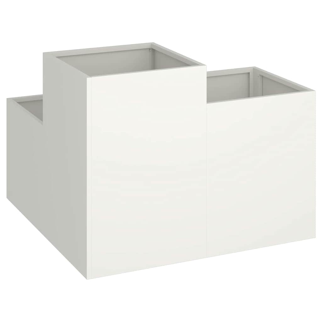 Vază pentru Grădină Alb 100 x 100 x 60 cm Oțel GartenMobel Dekor