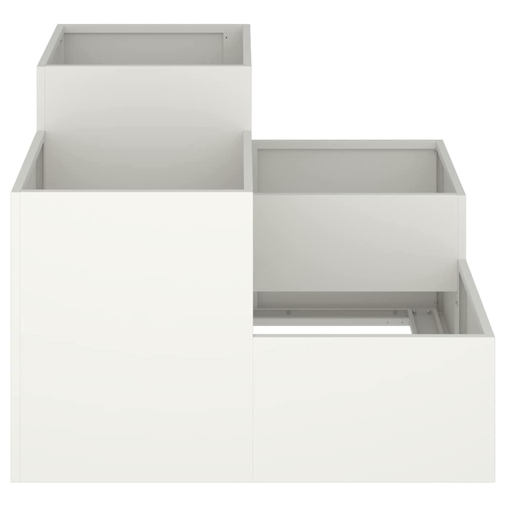 Vază pentru Grădină Alb 100 x 100 x 60 cm Oțel GartenMobel Dekor