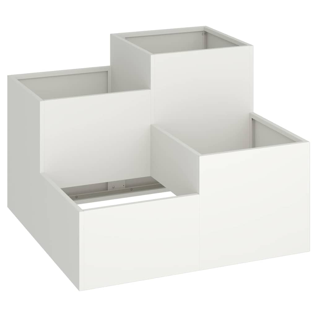 Vază pentru Grădină Alb 100 x 100 x 60 cm Oțel GartenMobel Dekor