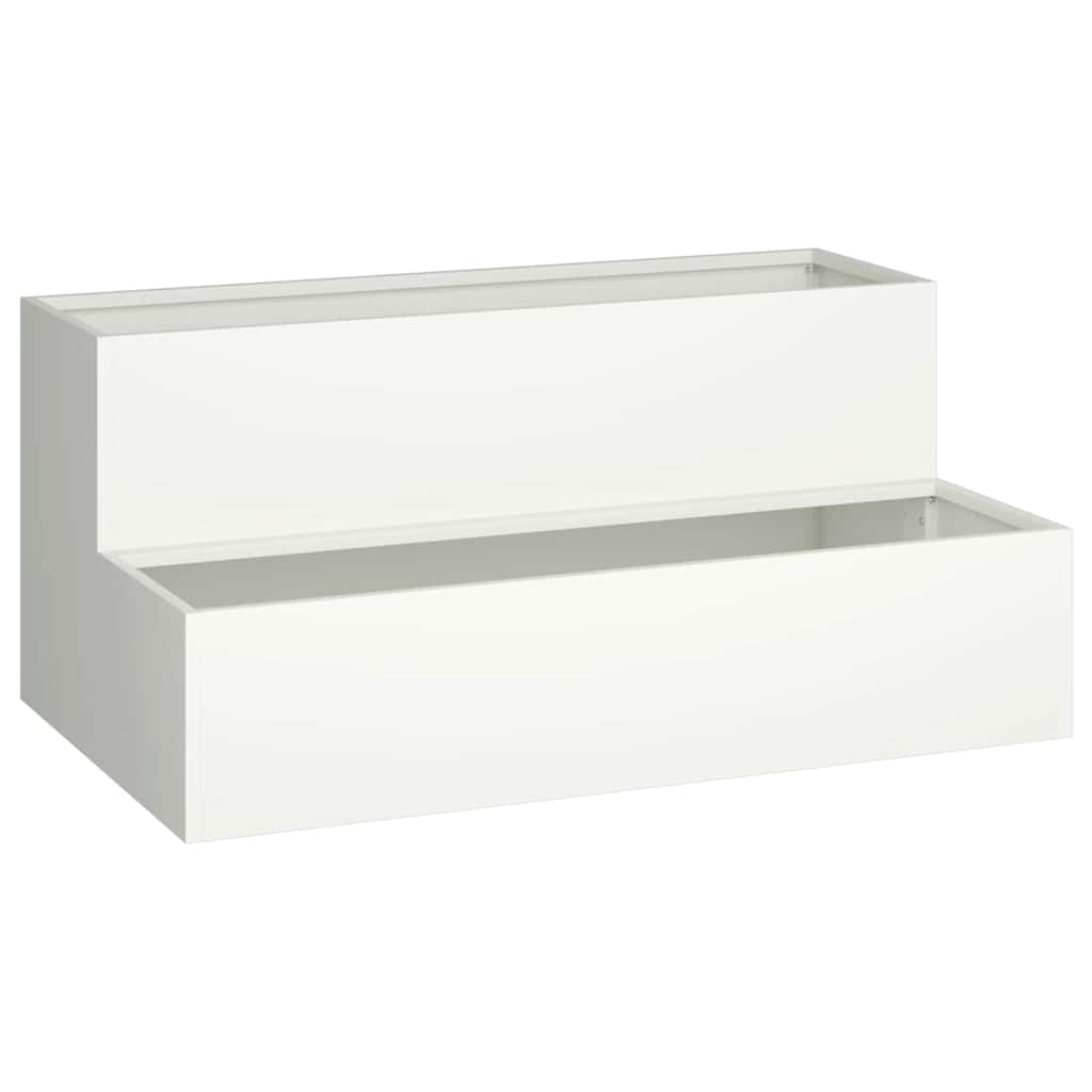 Vază pentru Grădină Alb 100 x 60 x 45 cm Oțel GartenMobel Dekor