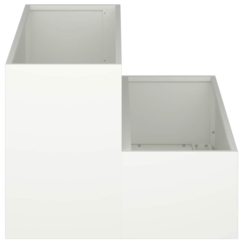 Vază pentru Grădină Alb 100 x 60 x 45 cm Oțel GartenMobel Dekor