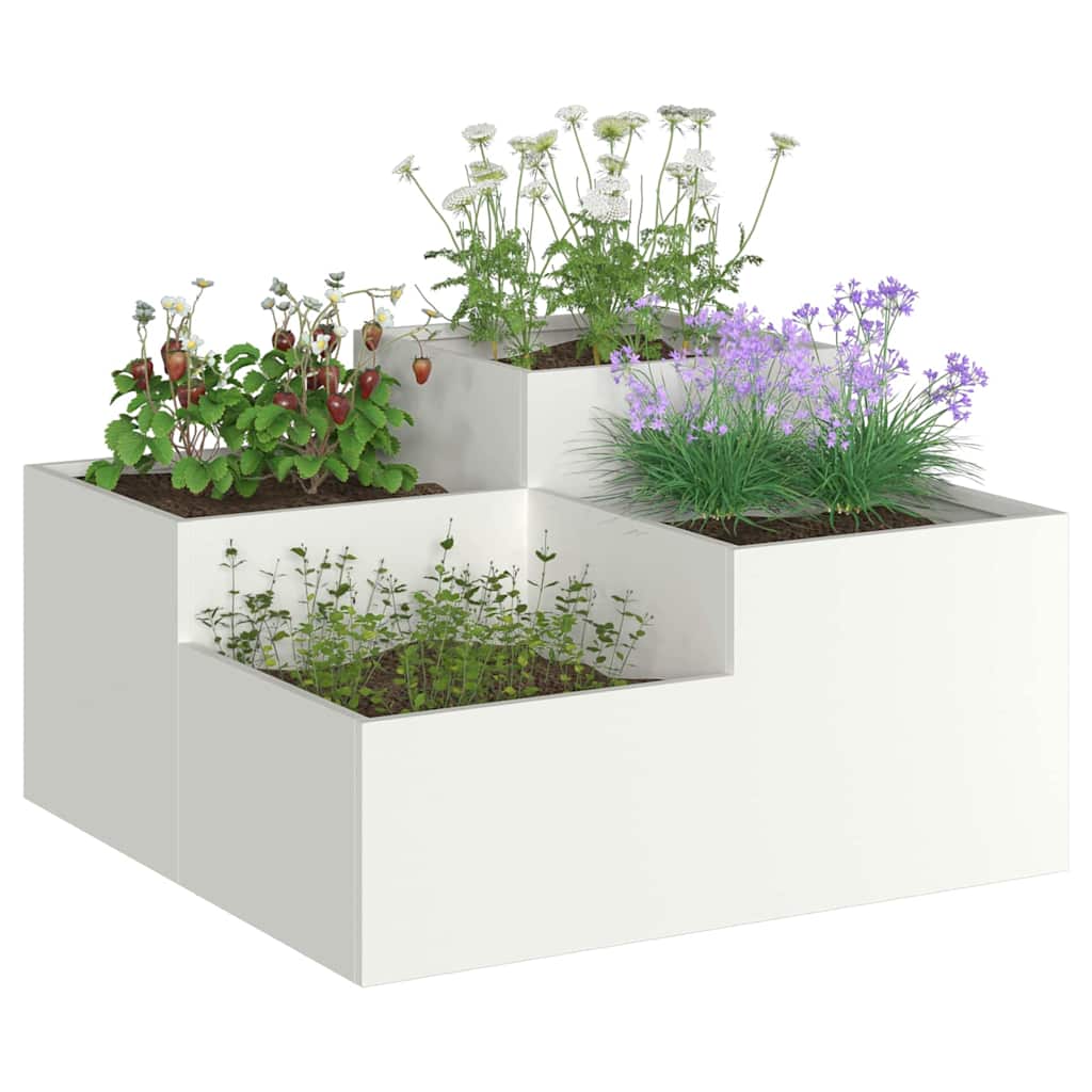 Vază pentru Grădină Alb 80 x 80 x 48 cm Oțel GartenMobel Dekor