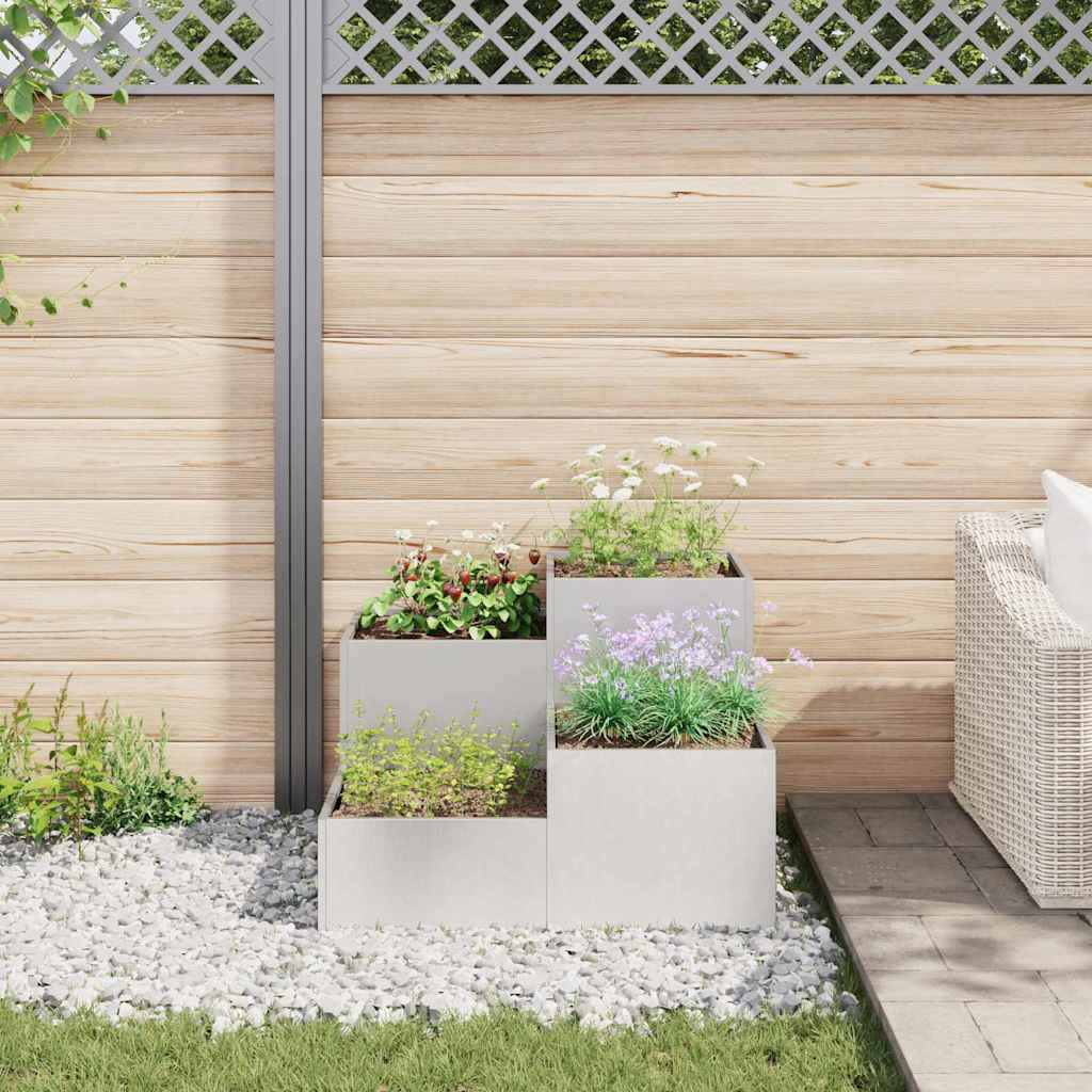 Vază pentru Grădină Argintiu 100 x 100 x 60 cm Oțel inoxidabil GartenMobel Dekor