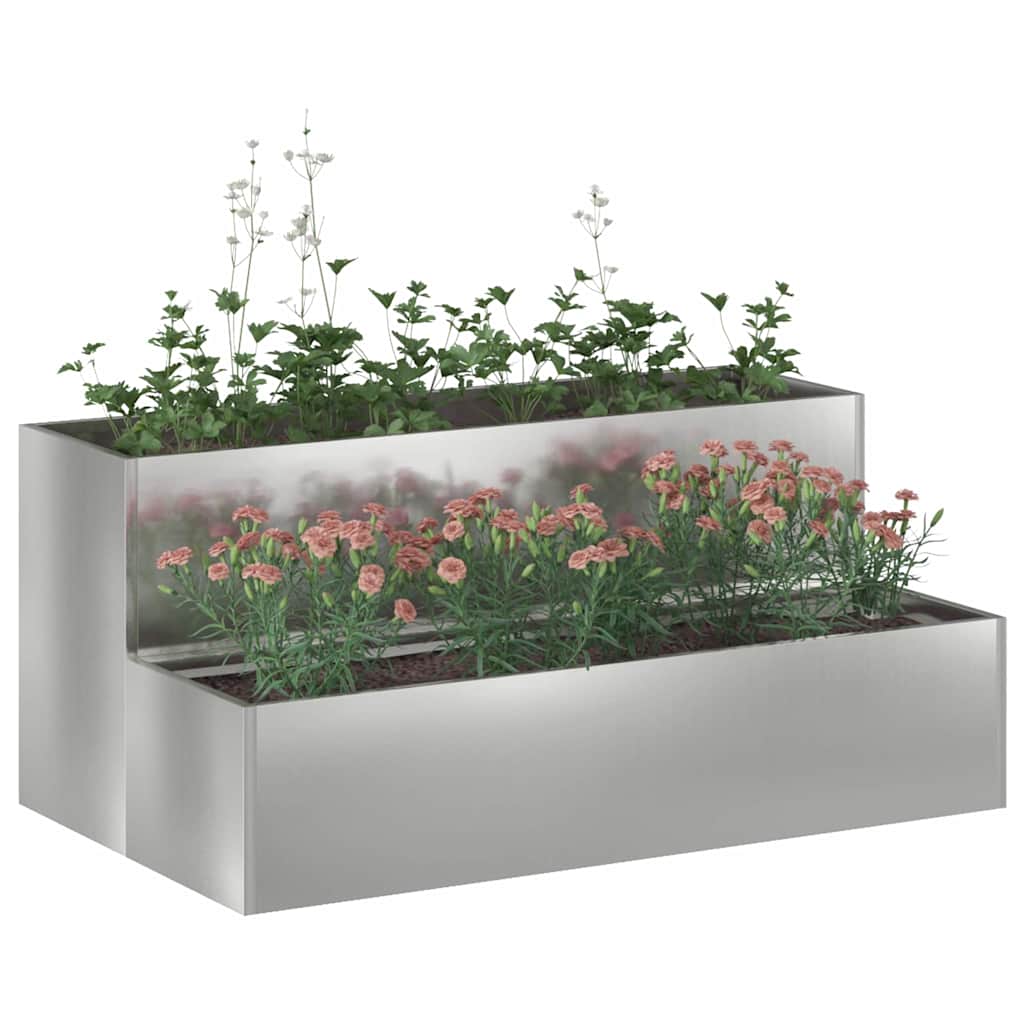 Vază pentru Grădină Argintiu 100 x 60 x 45 cm Oțel galvanizat GartenMobel Dekor
