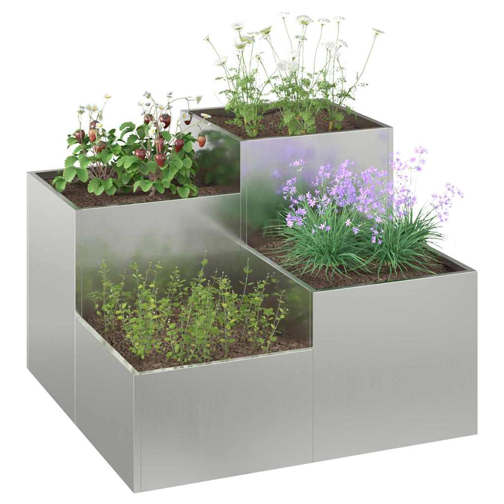 Vază pentru Grădină Argintiu 80 x 80 x 60 cm Oțel galvanizat GartenMobel Dekor