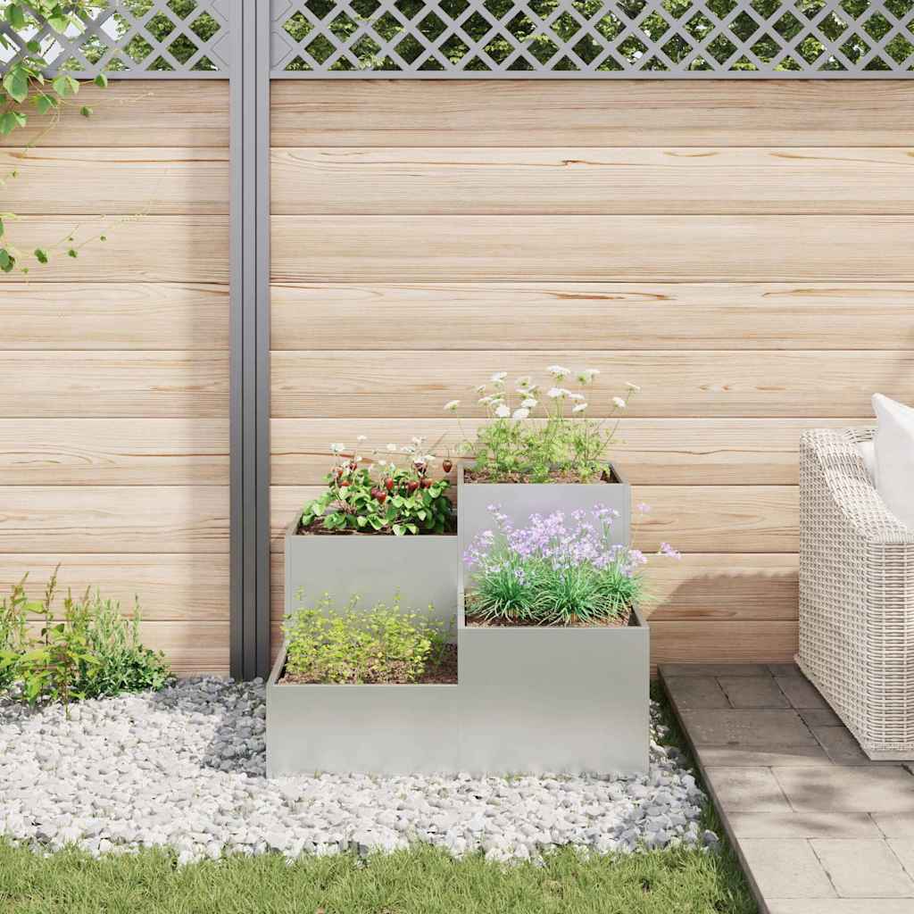 Vază pentru Grădină Argintiu 80 x 80 x 60 cm Oțel galvanizat GartenMobel Dekor
