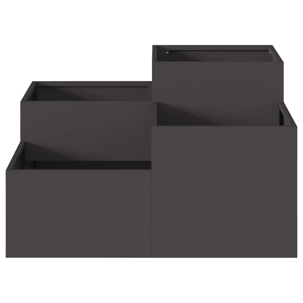 Vază pentru Grădină Negru 100 x 100 x 48 cm Oțel GartenMobel Dekor
