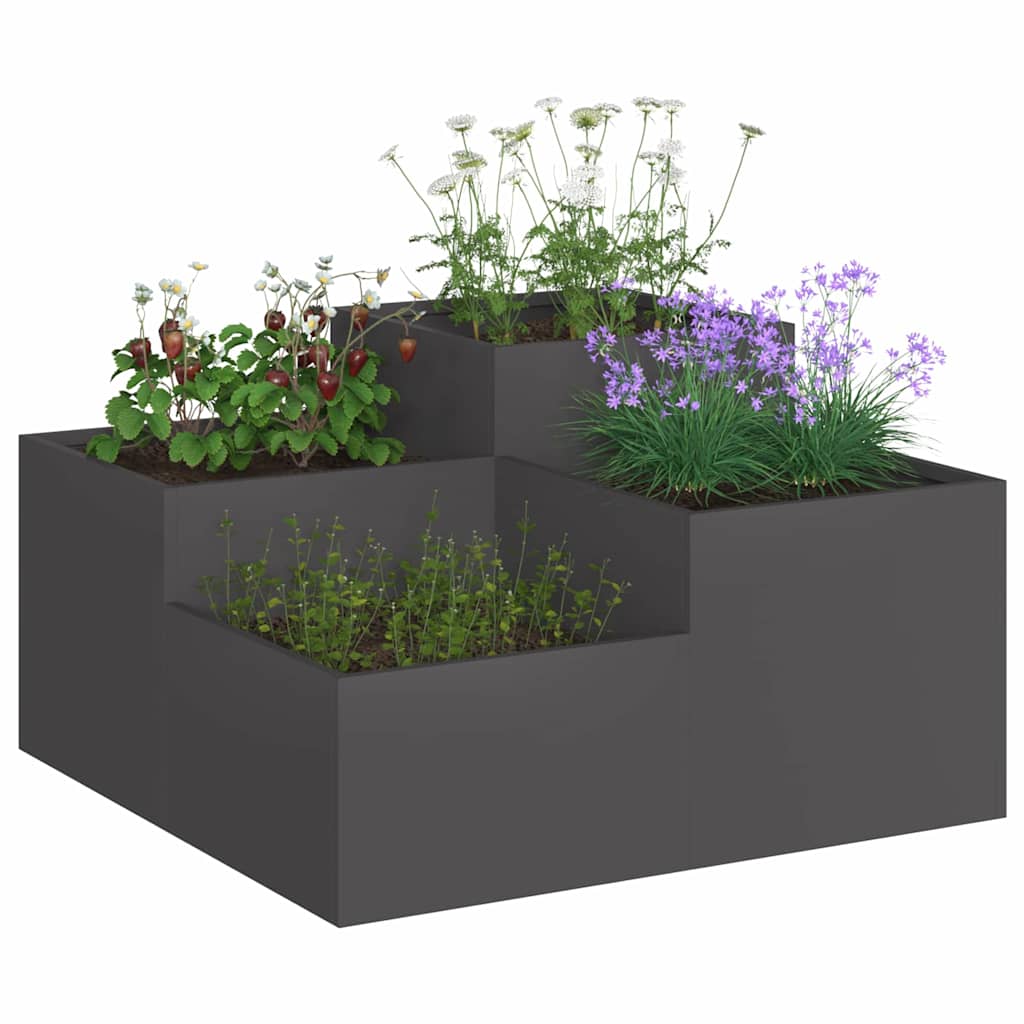 Vază pentru Grădină Negru 100 x 100 x 48 cm Oțel GartenMobel Dekor