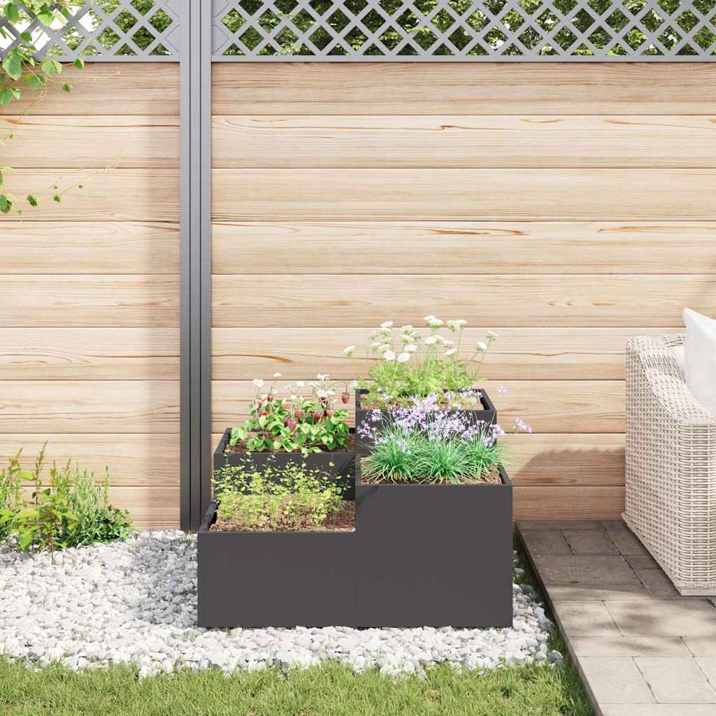 Vază pentru Grădină Negru 100 x 100 x 48 cm Oțel GartenMobel Dekor