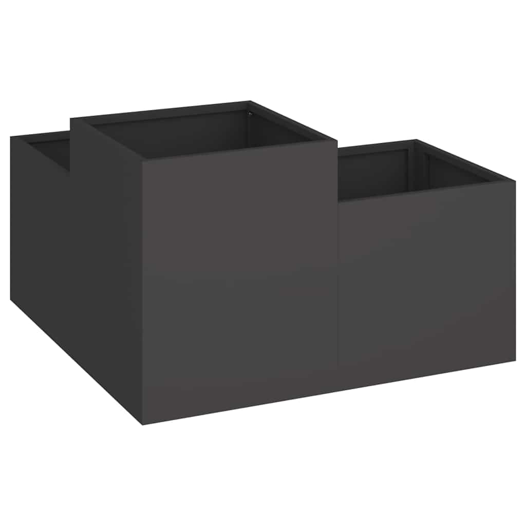 Vază pentru Grădină Negru 100 x 100 x 48 cm Oțel GartenMobel Dekor