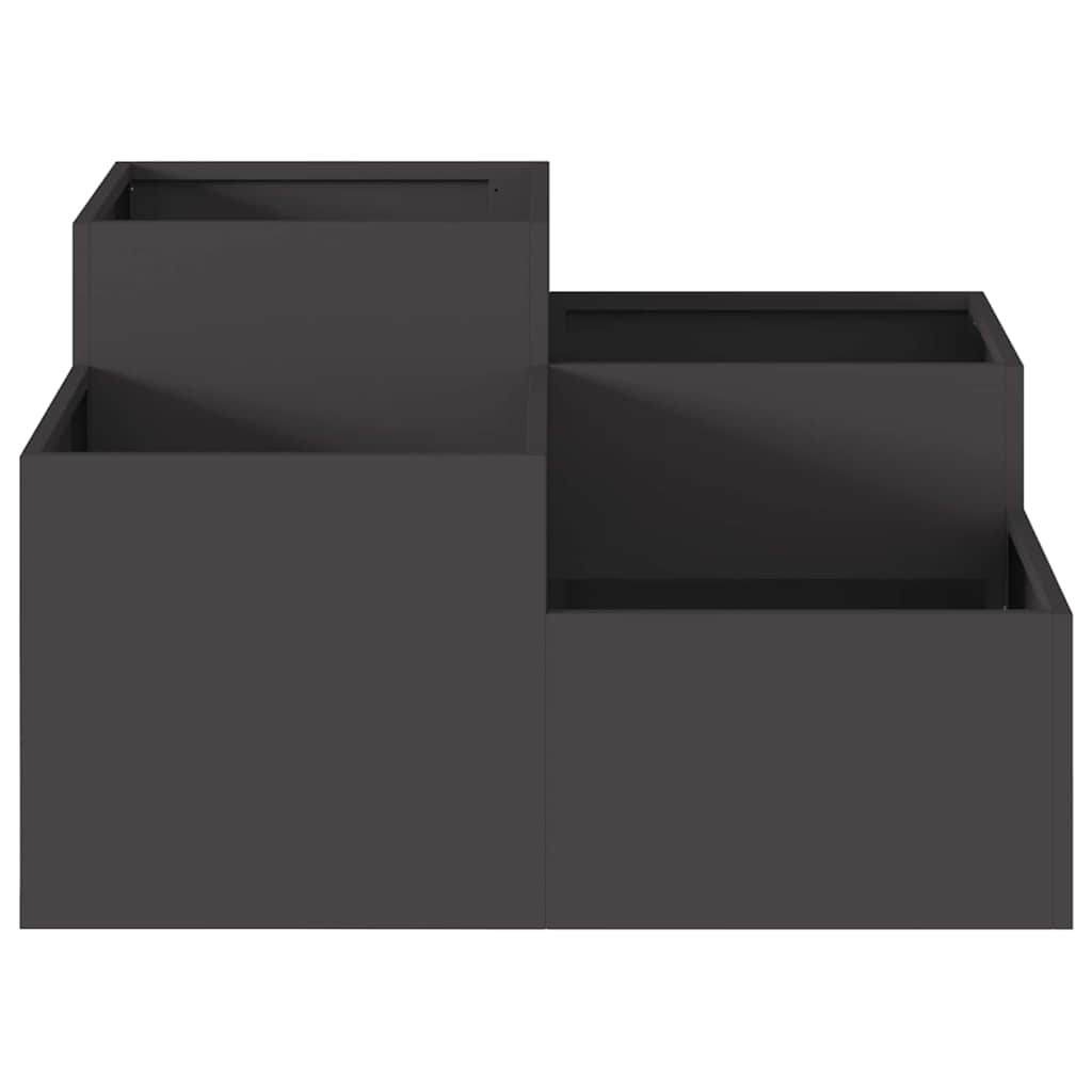 Vază pentru Grădină Negru 100 x 100 x 48 cm Oțel GartenMobel Dekor