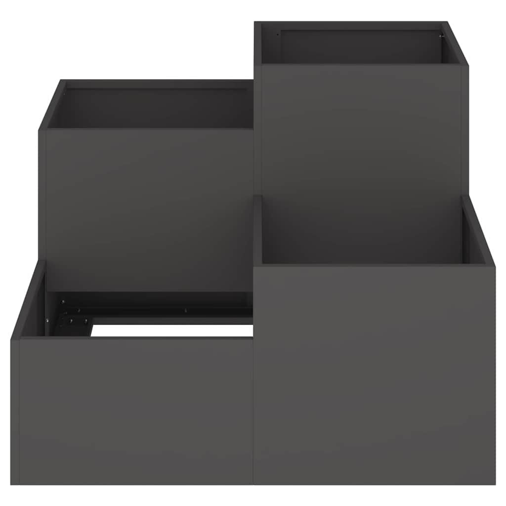 Vază pentru Grădină Negru 100 x 100 x 60 cm Oțel GartenMobel Dekor
