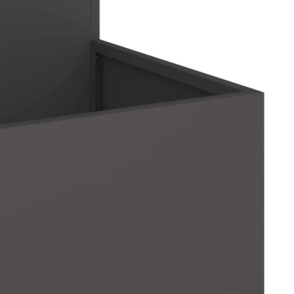 Vază pentru Grădină Negru 100 x 100 x 60 cm Oțel GartenMobel Dekor