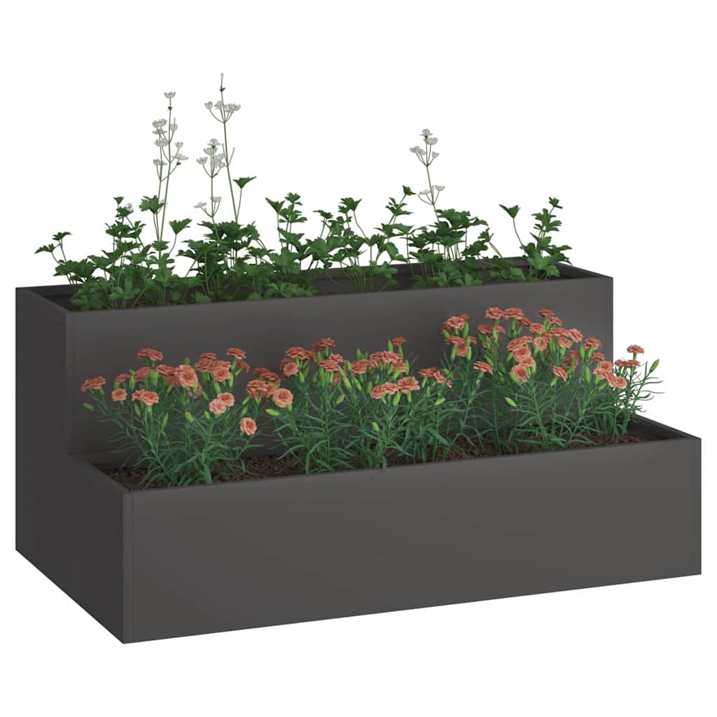Vază pentru Grădină Negru 100 x 60 x 45 cm Oțel GartenMobel Dekor